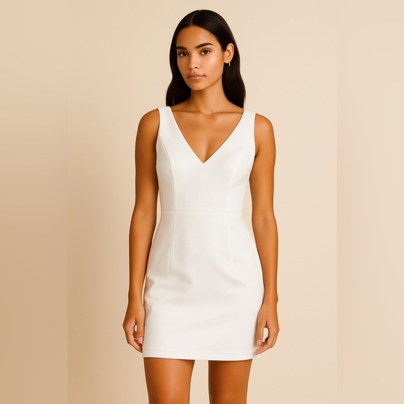 BCBG Max Azria Ivory Sheath Wedding Cocktail Dress Size XS - Picture 1 of 14